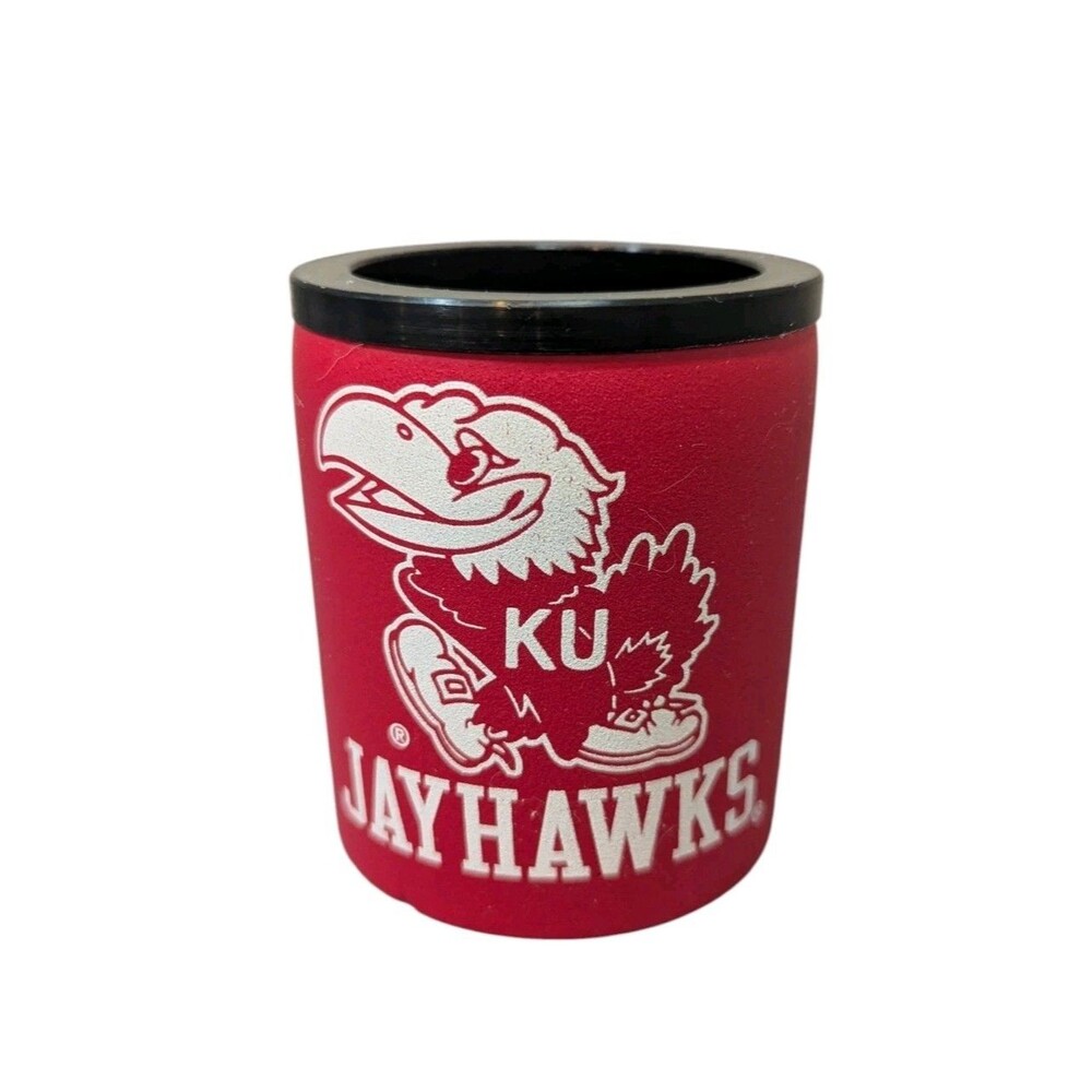 Vintage Rare Kansas Jayhawks Can Holder Koozie Insulated Coozie Made In USA NCAA